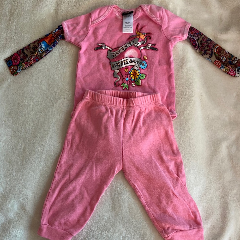 Harley Davidson cycles baby set